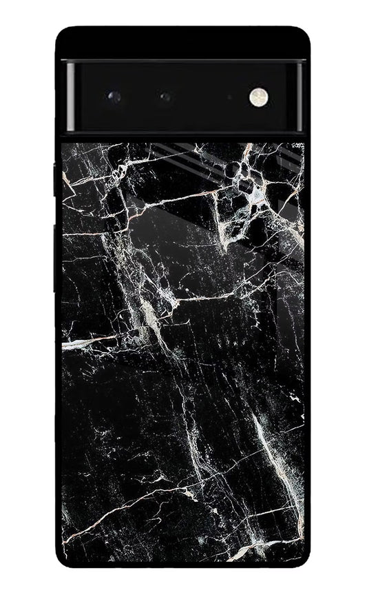 Black Marble Texture Google Pixel 6 Glass Case