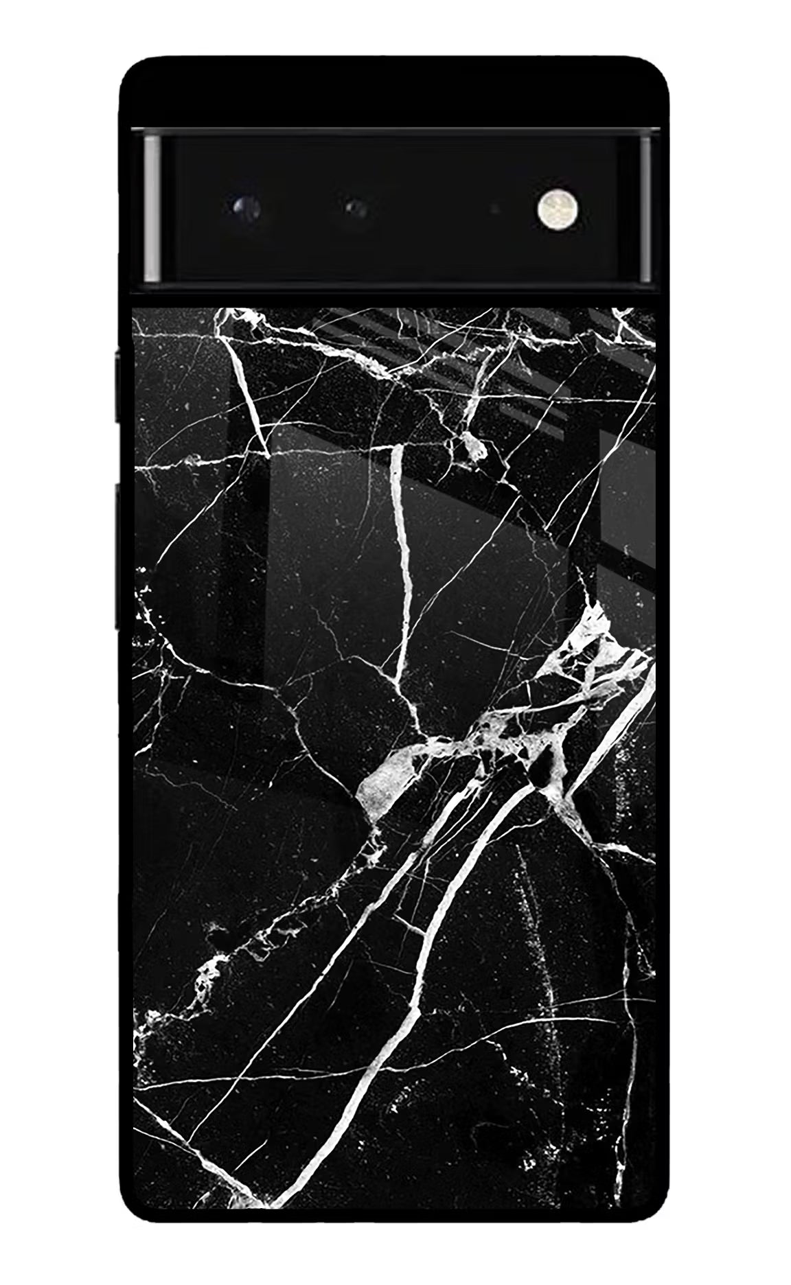 Black Marble Pattern Google Pixel 6 Glass Case