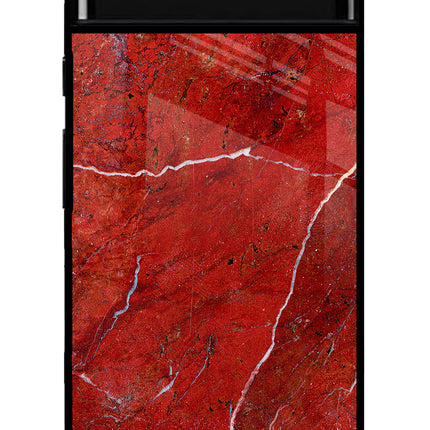 Red Marble Design Google Pixel 6 Glass Case
