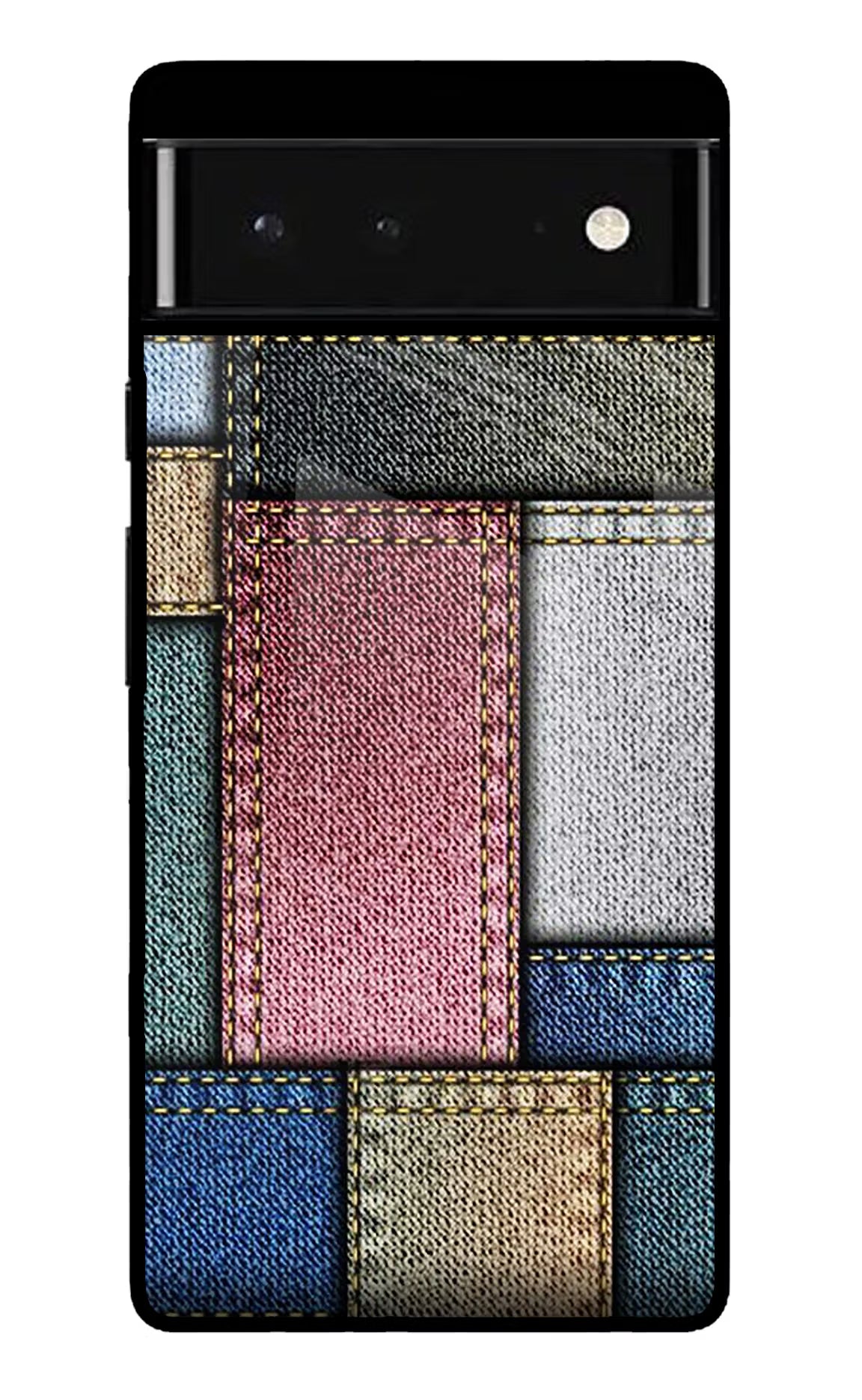 Multicolor Jeans Google Pixel 6 Glass Case Back Cover by Casekaro
