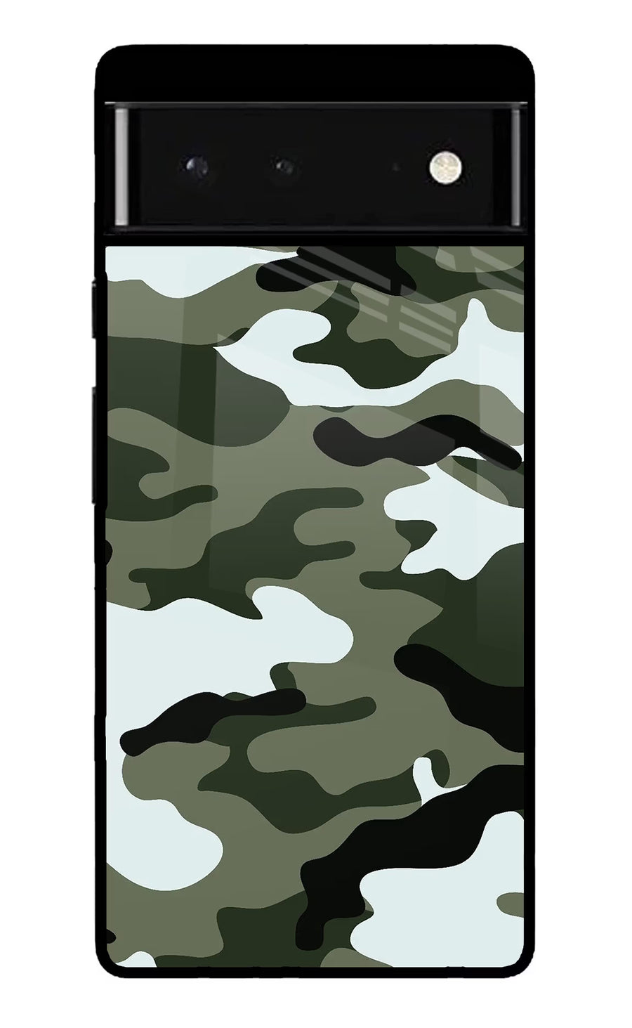 Camouflage Google Pixel 6 Back Cover, Glass case