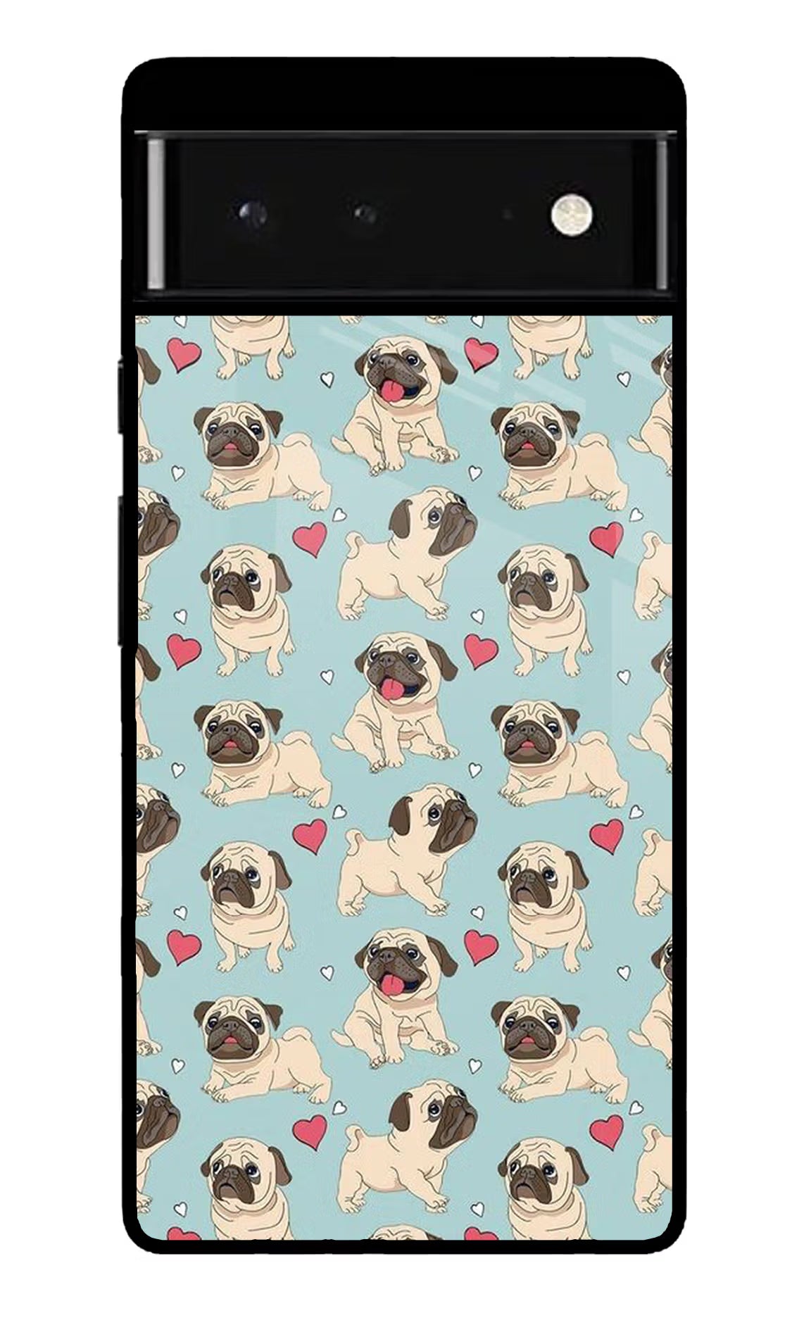 Pug Dog Google Pixel 6 Glass Case Back Cover by Casekaro