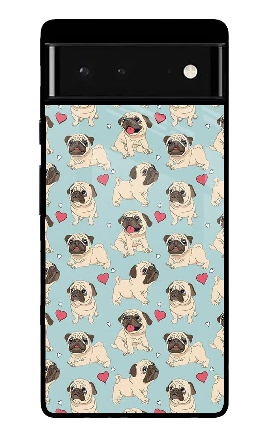 Pug Dog Google Pixel 6 Back Cover, Glass case