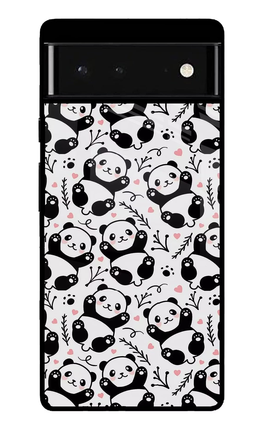 Cute Panda Google Pixel 6 Back Cover, Glass case