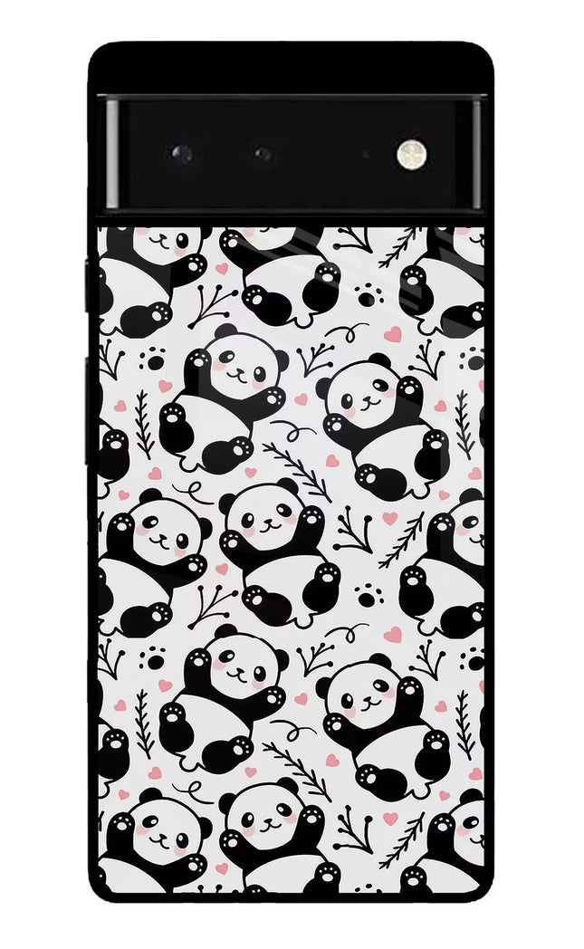 Cute Panda Google Pixel 6 Glass Case