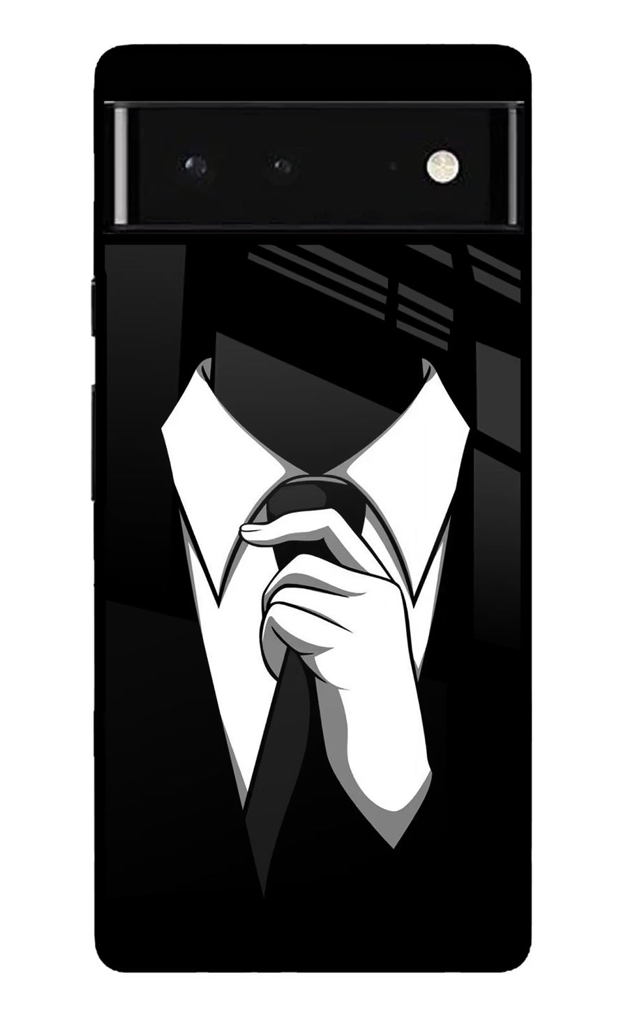 Black Tie Google Pixel 6 Back Cover, Glass case