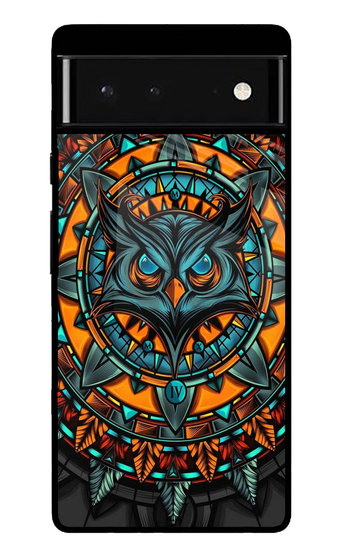 Angry Owl Art Google Pixel 6 Glass Case