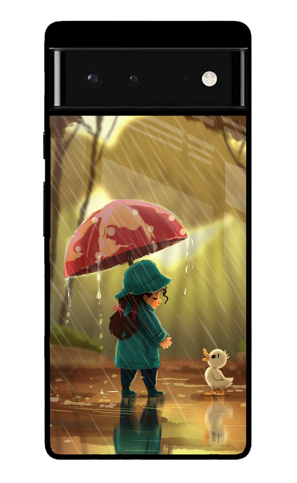 Rainy Day Google Pixel 6 Glass Case Back Cover by Casekaro