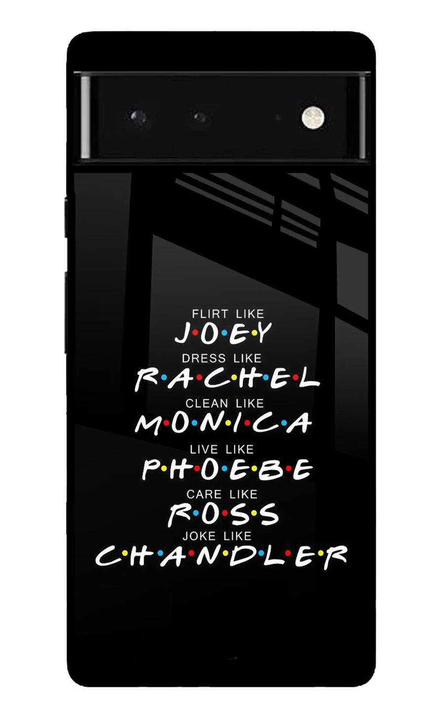 FRIENDS Character Google Pixel 6 Back Cover, Glass case