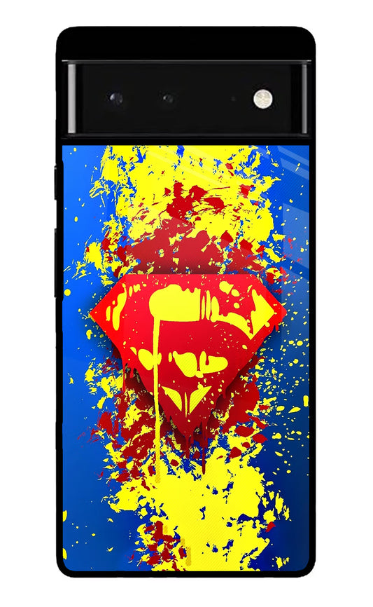 Superman logo Google Pixel 6 Glass Case