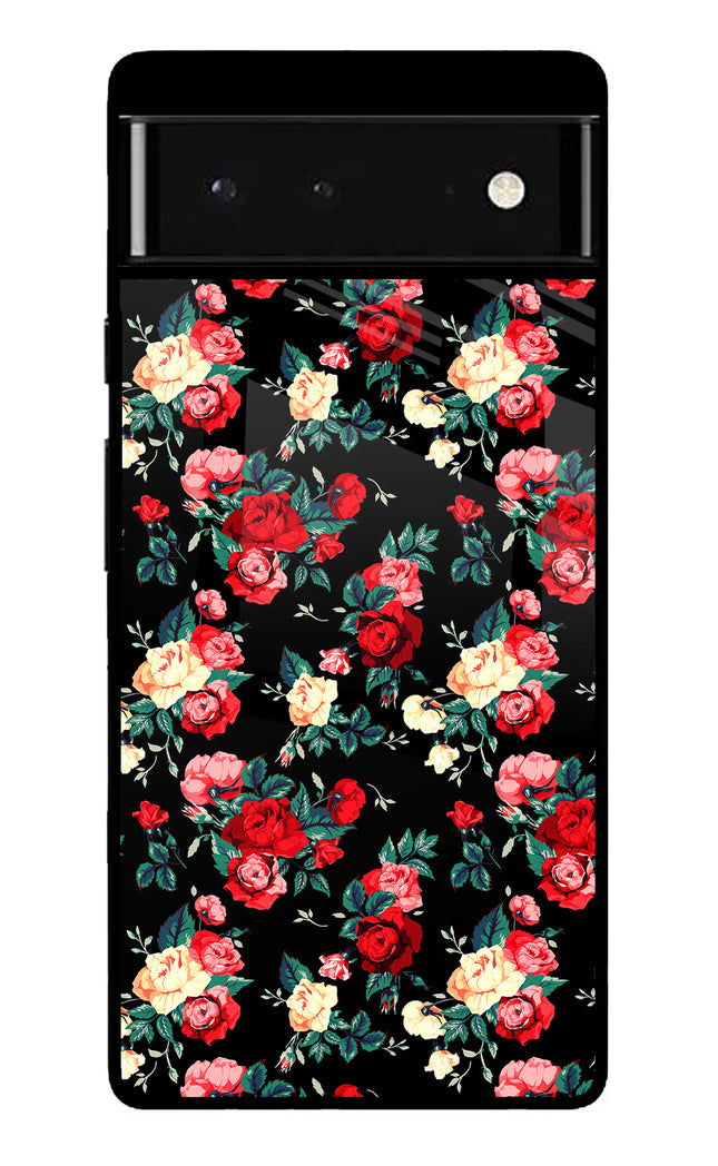 Rose Pattern Google Pixel 6 Glass Case