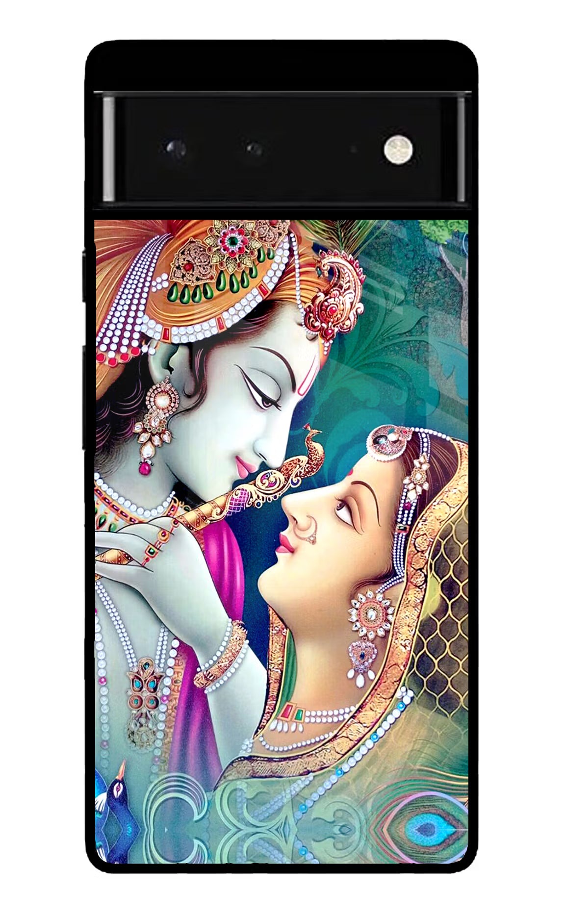 Lord Radha Krishna Google Pixel 6 Glass Case Back Cover by Casekaro