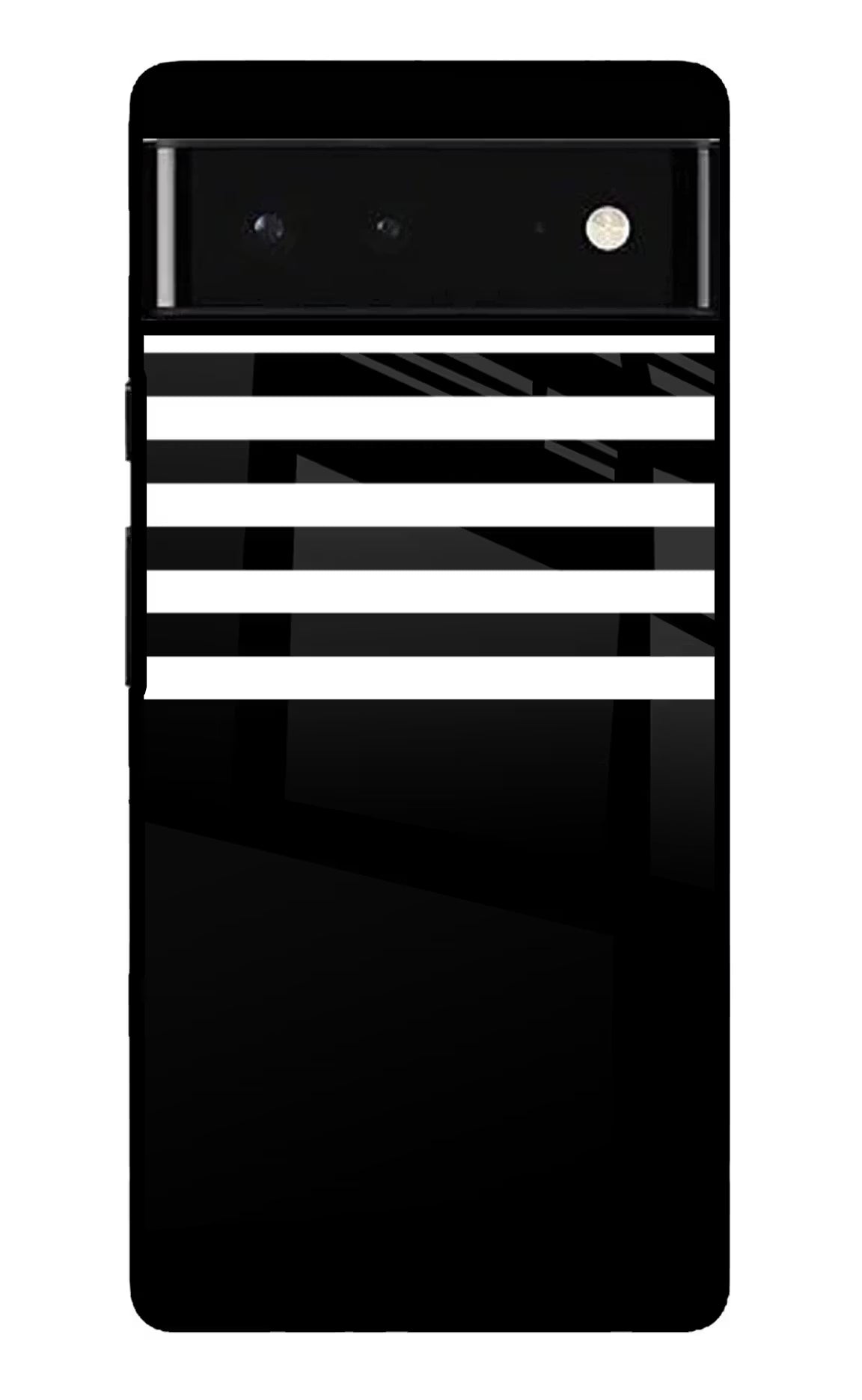 Black and White Print Google Pixel 6 Glass Case Back Cover by Casekaro