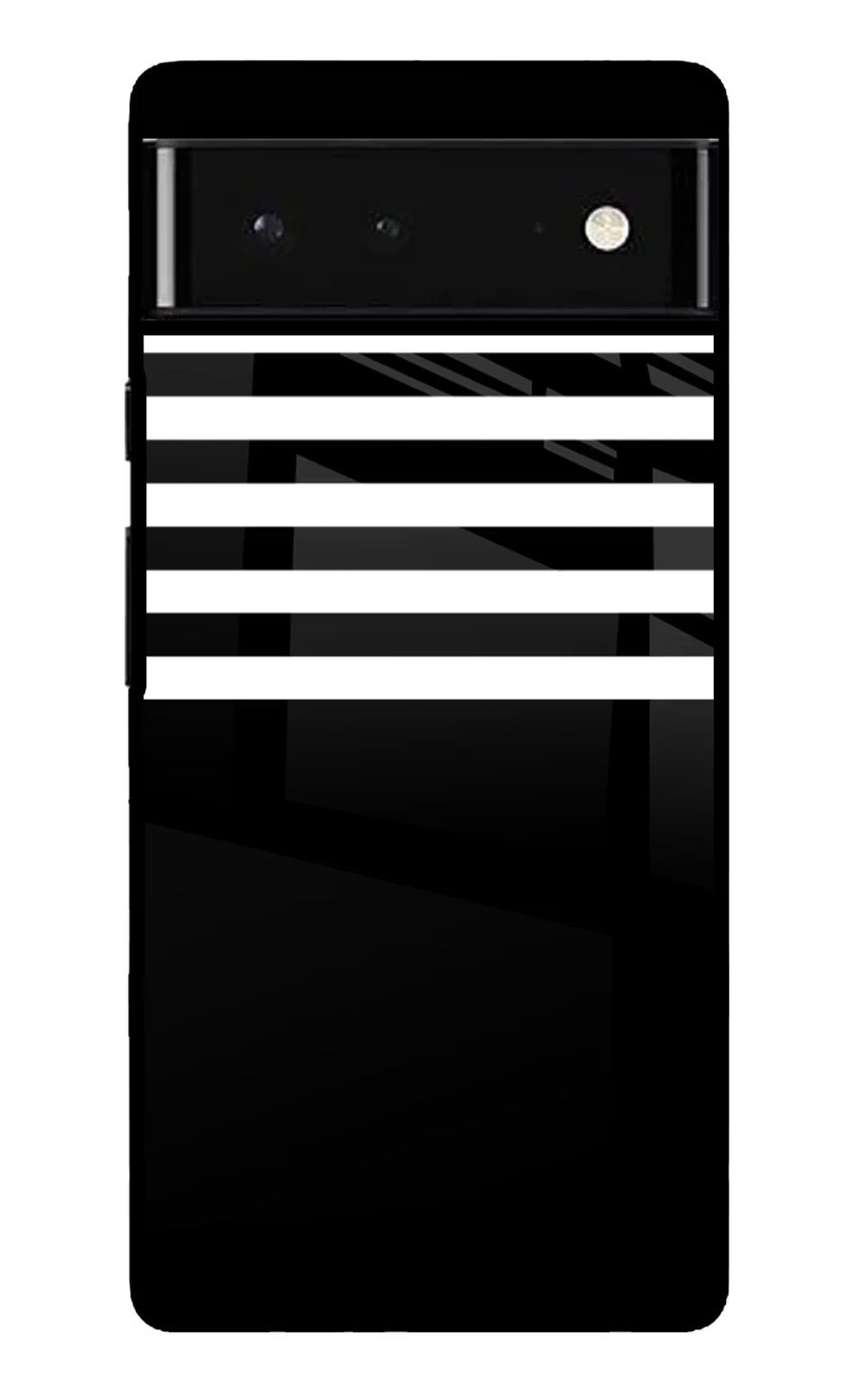 Black and White Print Google Pixel 6 Back Cover, Glass case