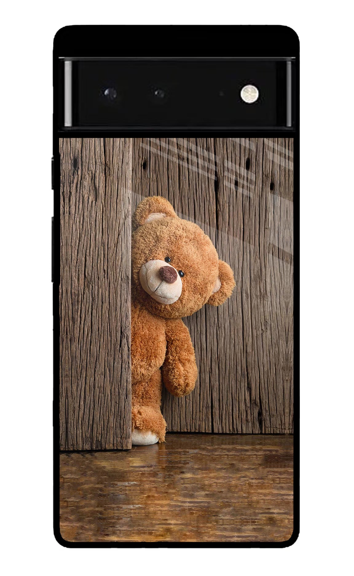 Teddy Wooden Google Pixel 6 Glass Case Back Cover by Casekaro