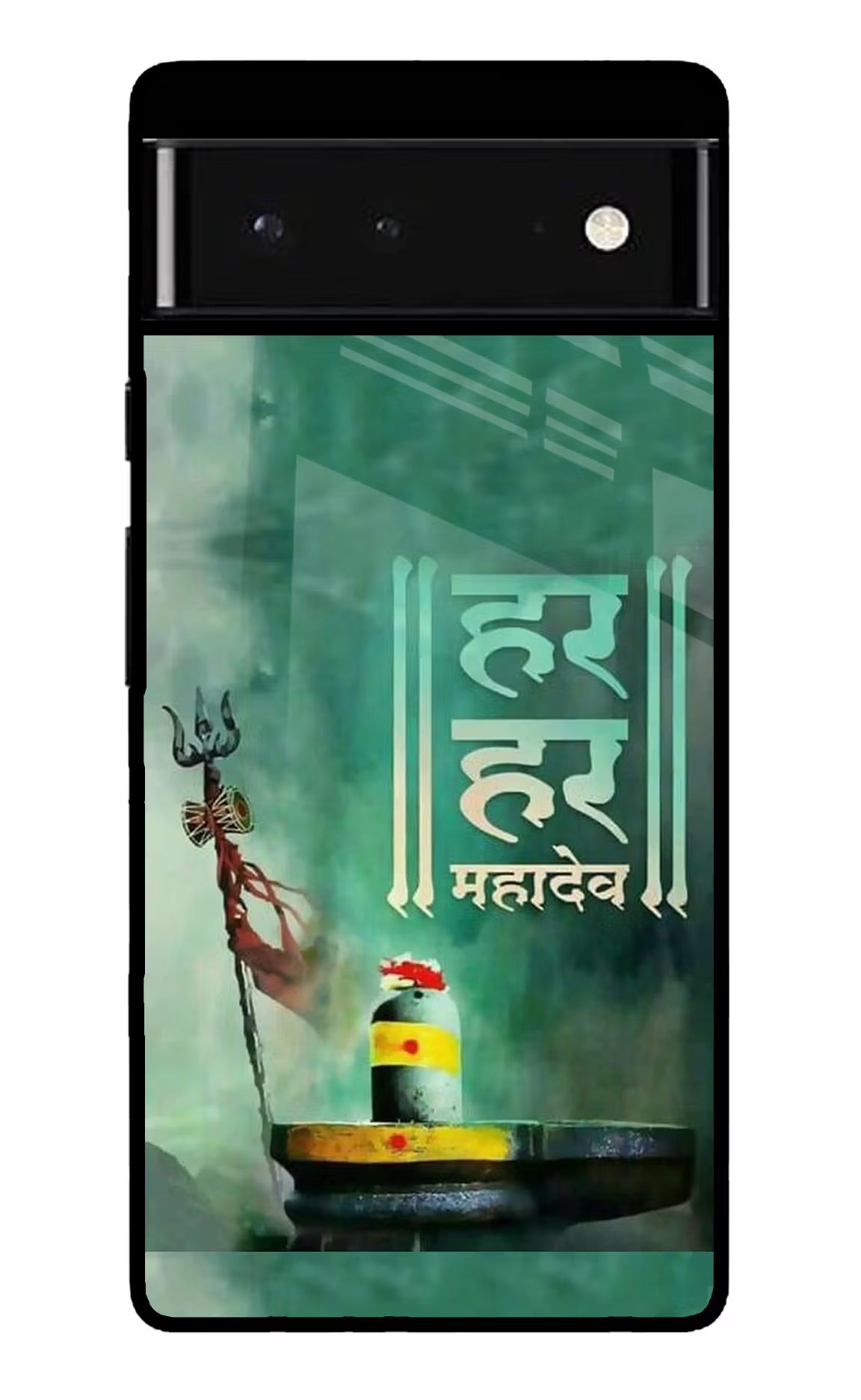 Har Har Mahadev Shivling Google Pixel 6 Glass Case Back Cover by Casekaro