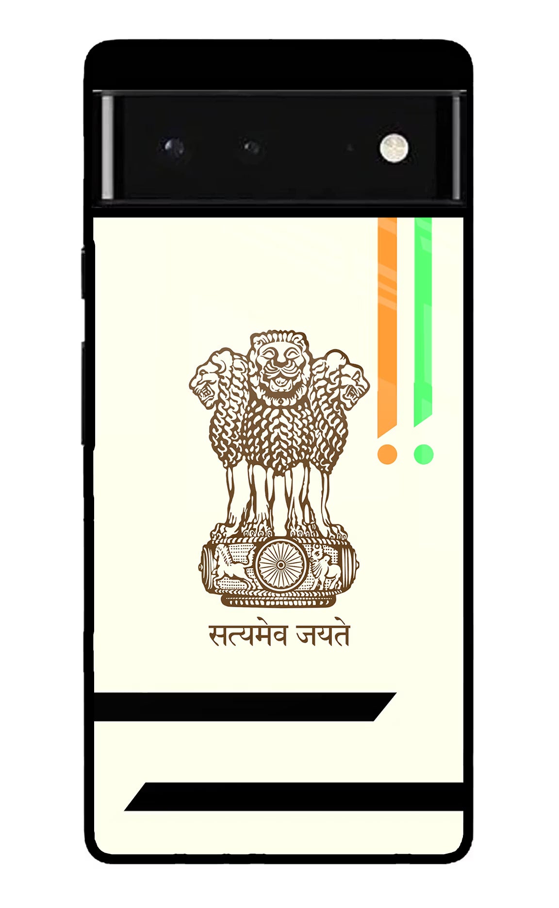 Satyamev Jayate Brown Logo Google Pixel 6 Glass Case Back Cover by Casekaro