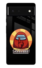Among Us Shhh! Google Pixel 6 Glass Case Back Cover by Casekaro
