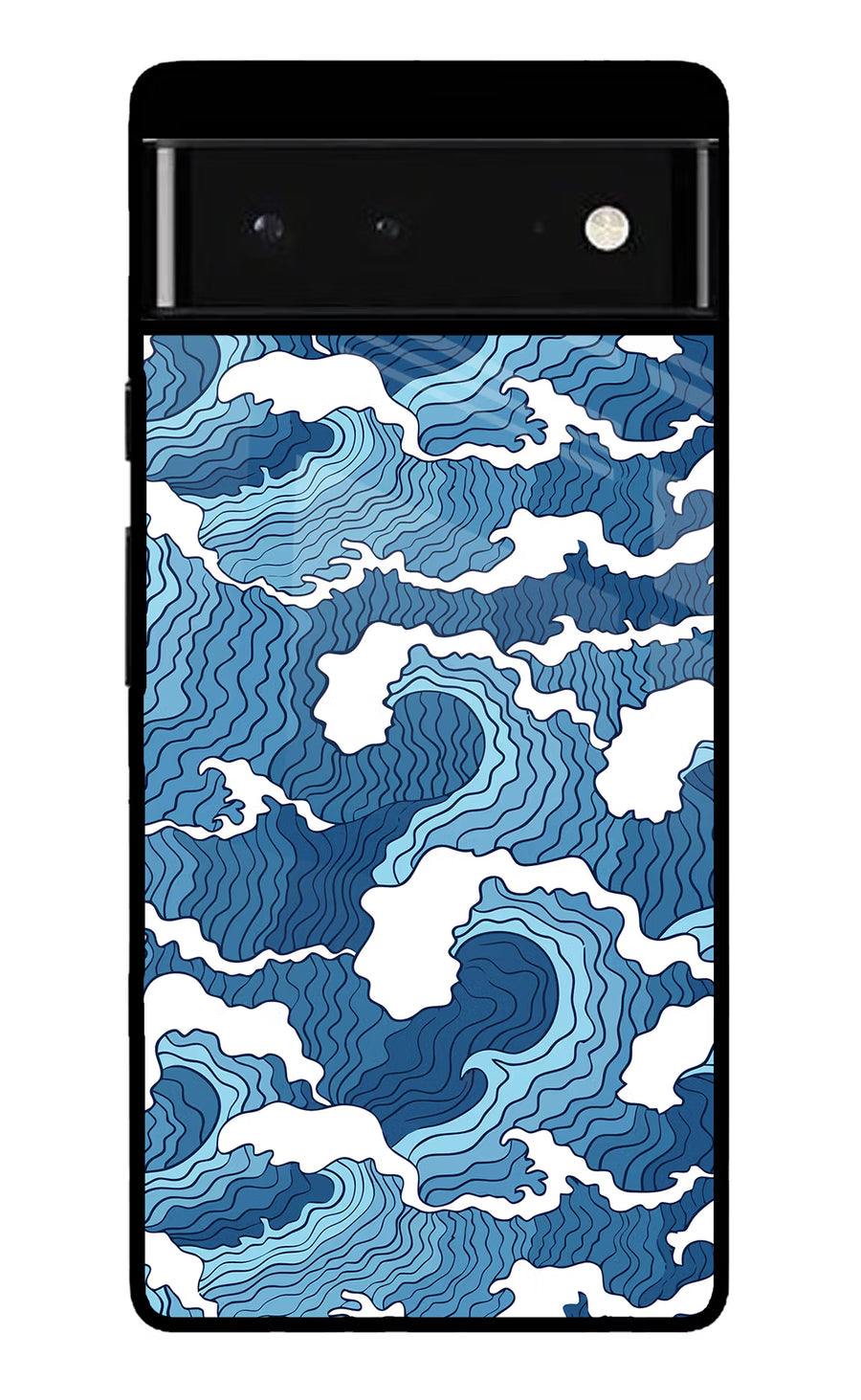 Blue Waves Google Pixel 6 Back Cover, Glass case