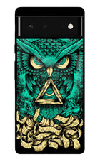 Green Owl Google Pixel 6 Glass Case