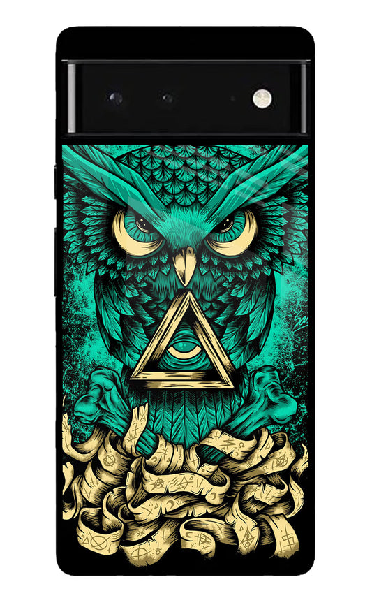 Green Owl Google Pixel 6 Glass Case