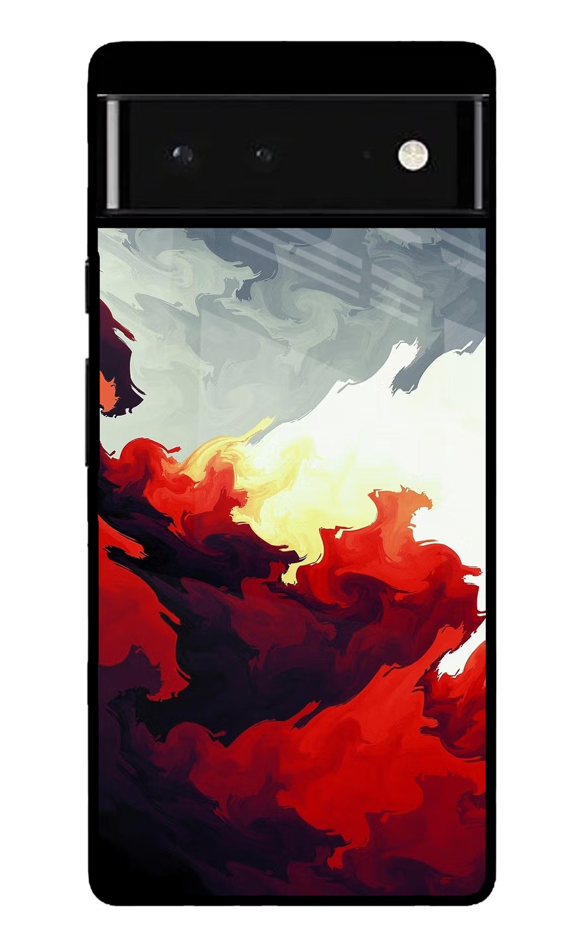 Fire Cloud Google Pixel 6 Glass Case Back Cover by Casekaro