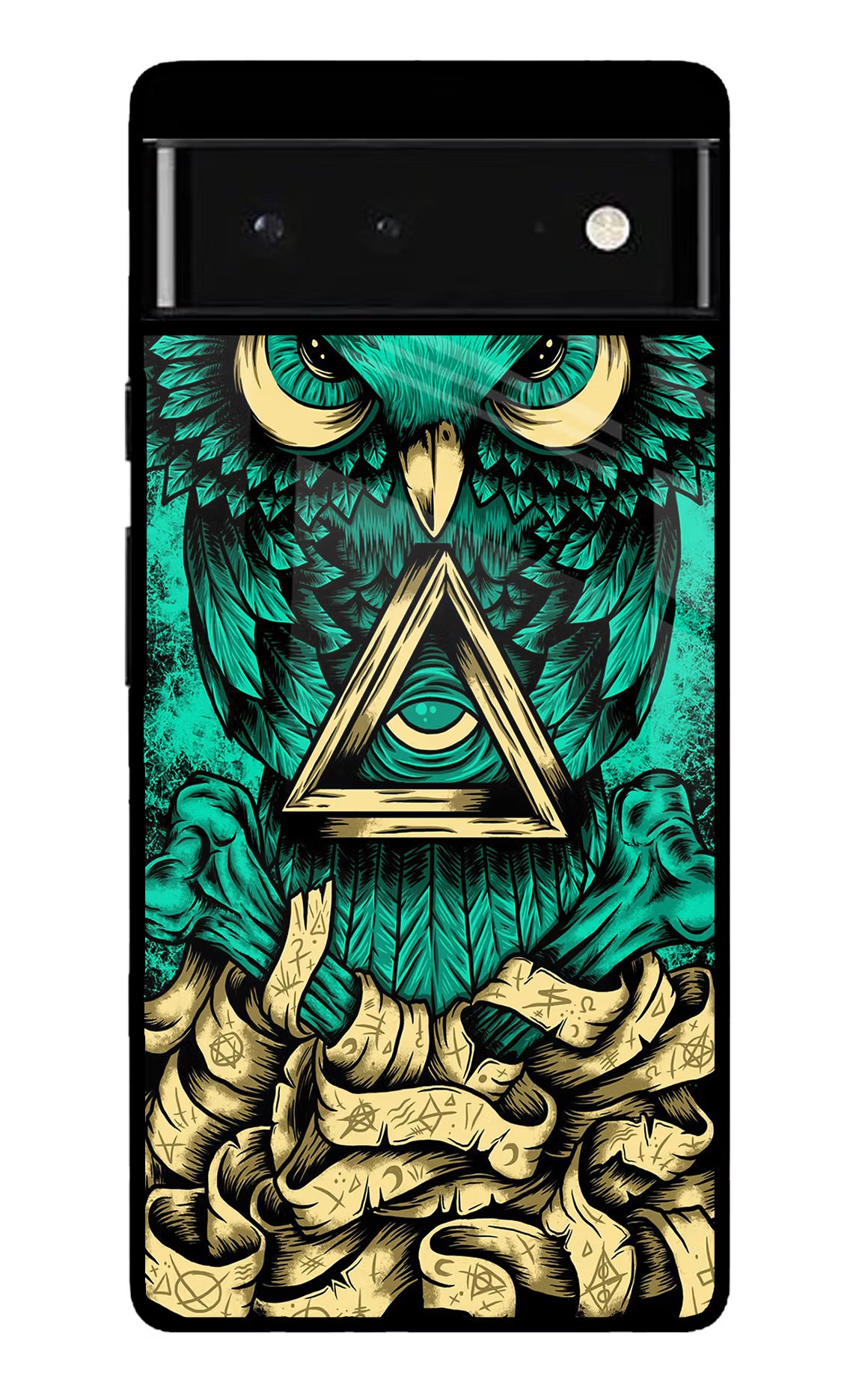 Green Owl Google Pixel 6 Glass Case Back Cover by Casekaro