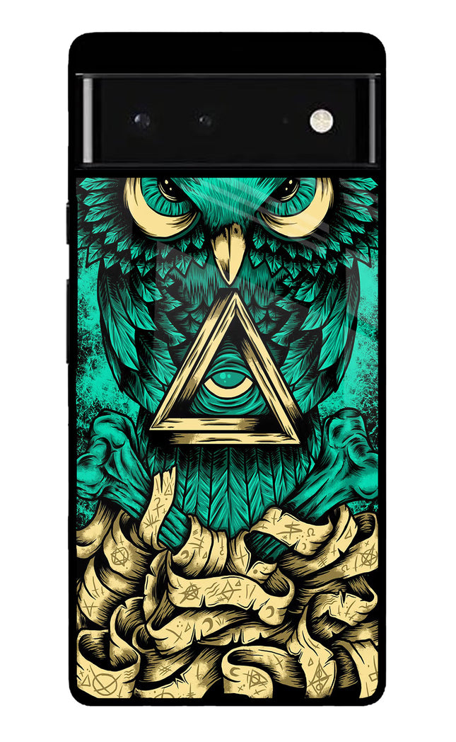 Green Owl Google Pixel 6 Glass Case