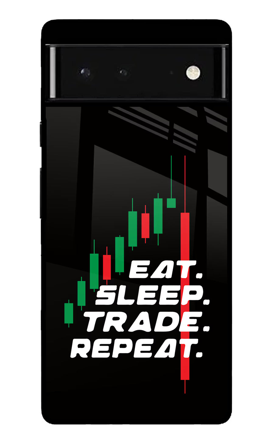 Eat Sleep Trade Repeat Google Pixel 6 Back Cover, Glass case