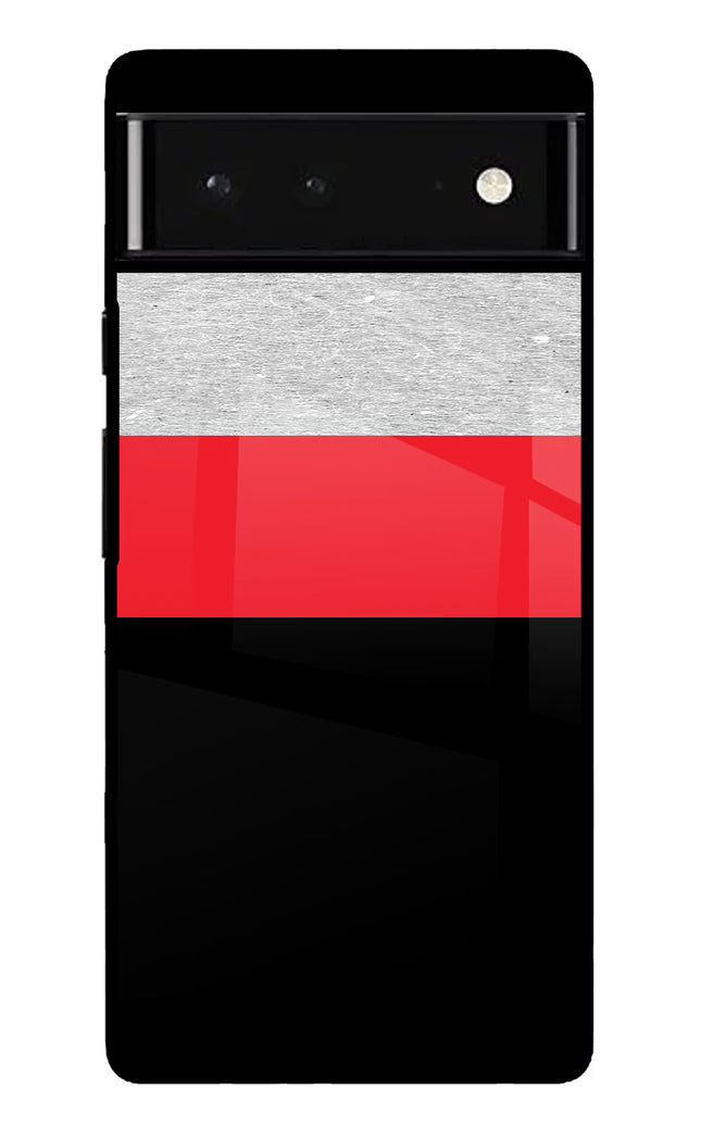 Tri Color Pattern Google Pixel 6 Glass Case