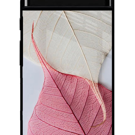 White Pink Leaf Google Pixel 6 Glass Case Back Cover by Casekaro