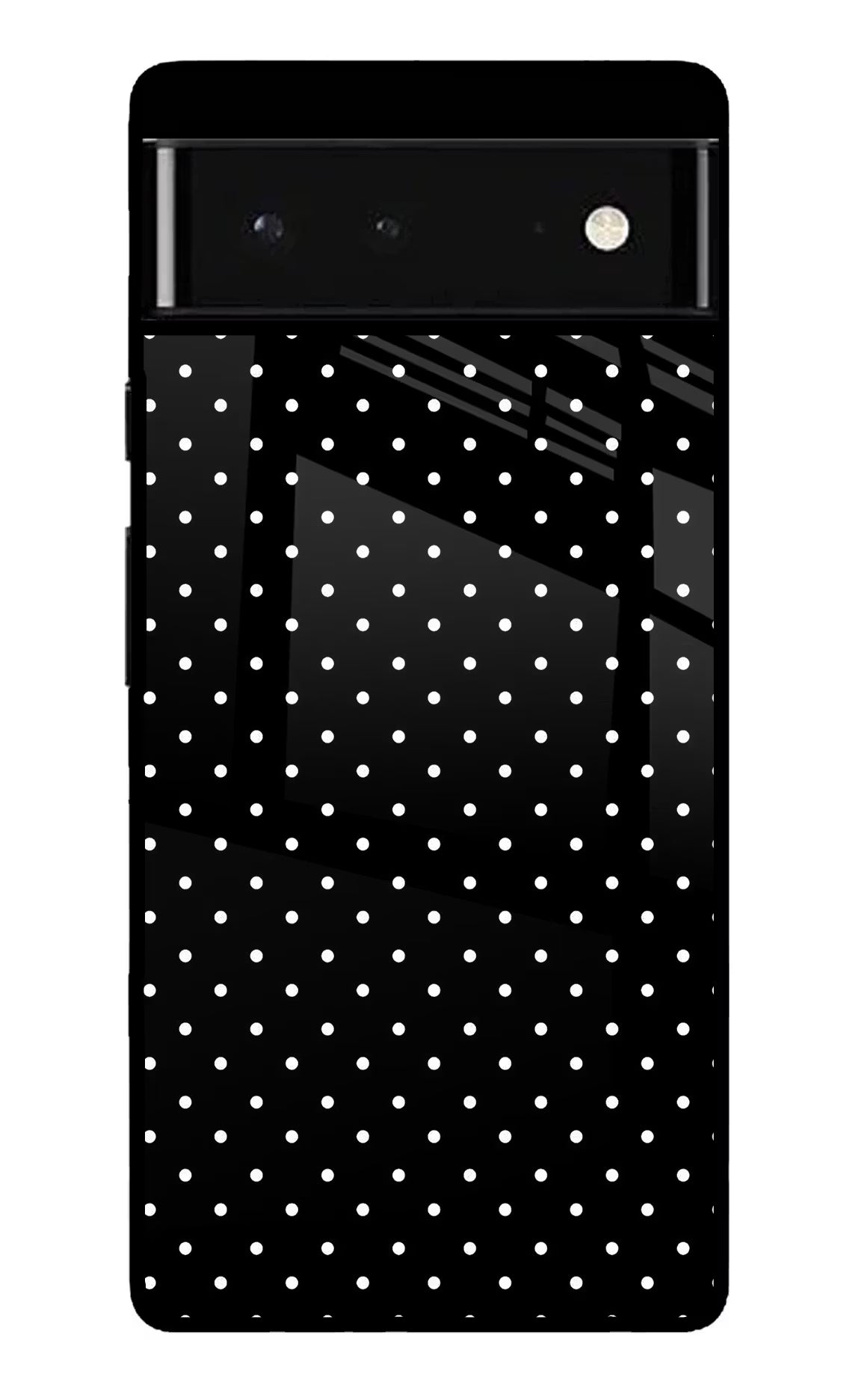 White Dots Google Pixel 6 Glass Case Back Cover by Casekaro