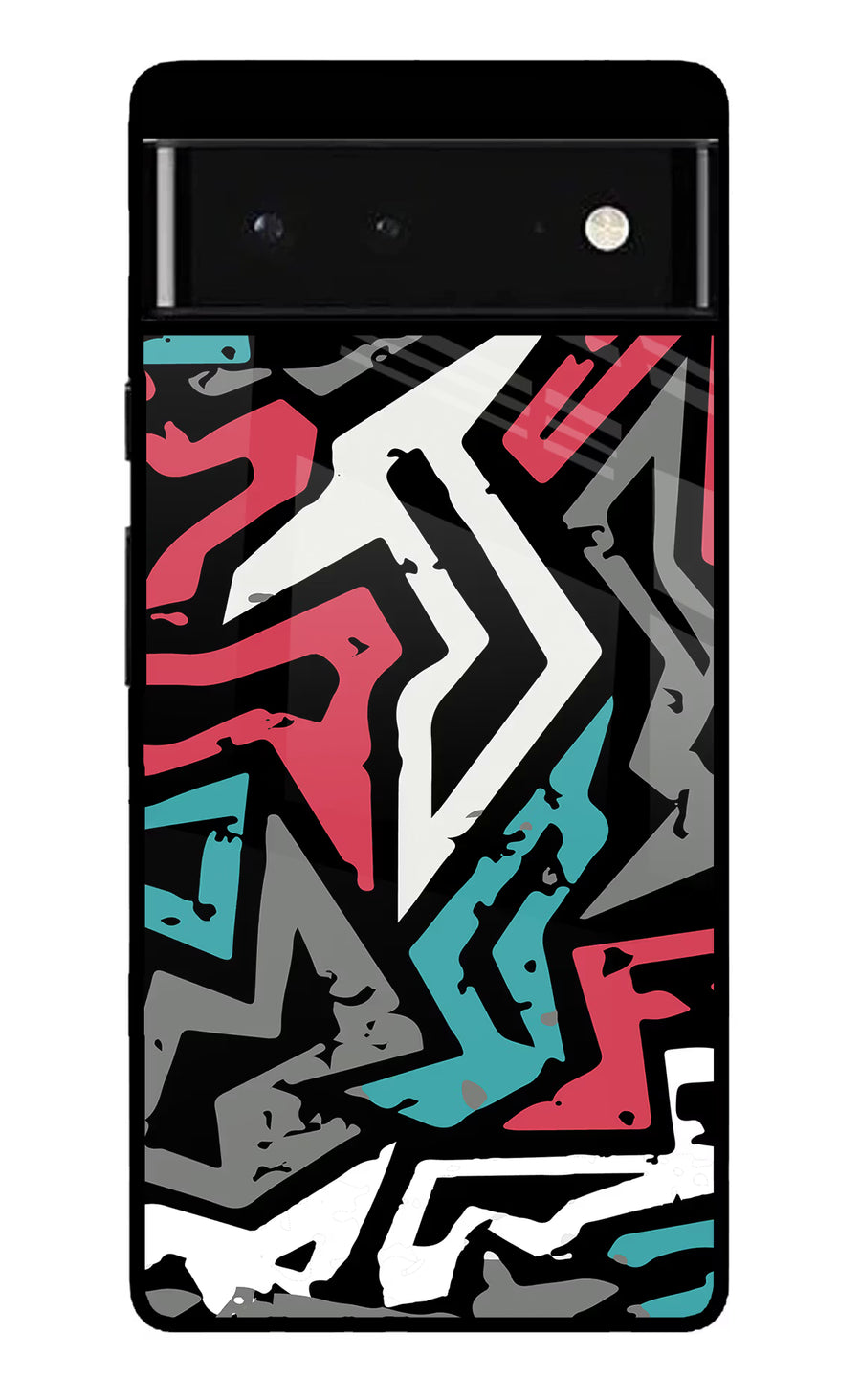 Geometric Graffiti Google Pixel 6 Back Cover, Glass case