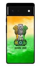 Satyamev Jayate Flag Google Pixel 6 Glass Case Back Cover by Casekaro