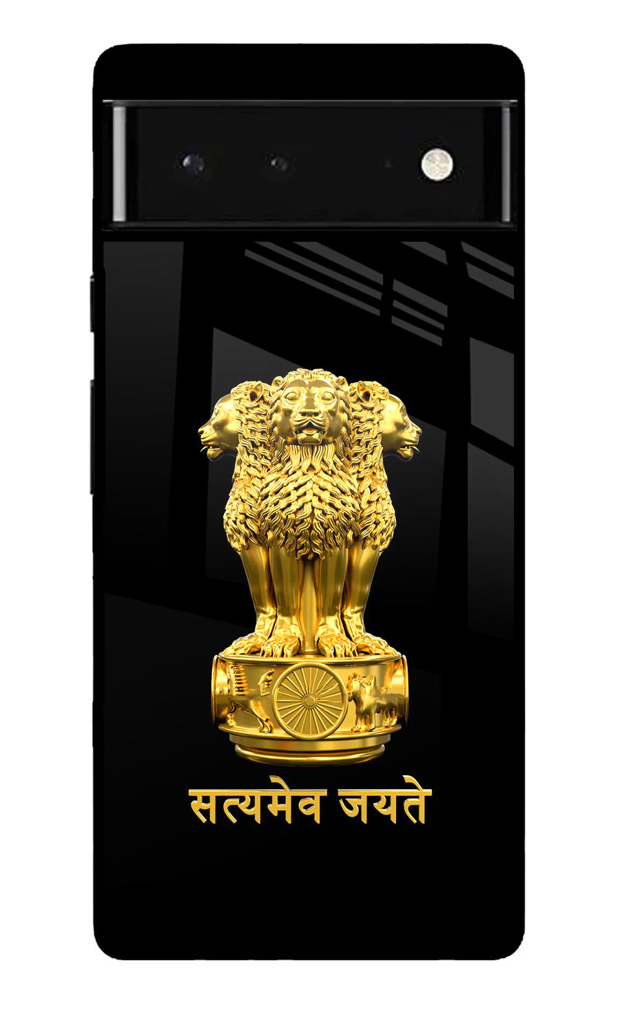 Satyamev Jayate Golden Google Pixel 6 Back Cover, Glass case