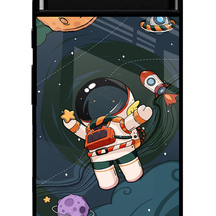 Cartoon Astronaut Google Pixel 6 Glass Case Back Cover by Casekaro