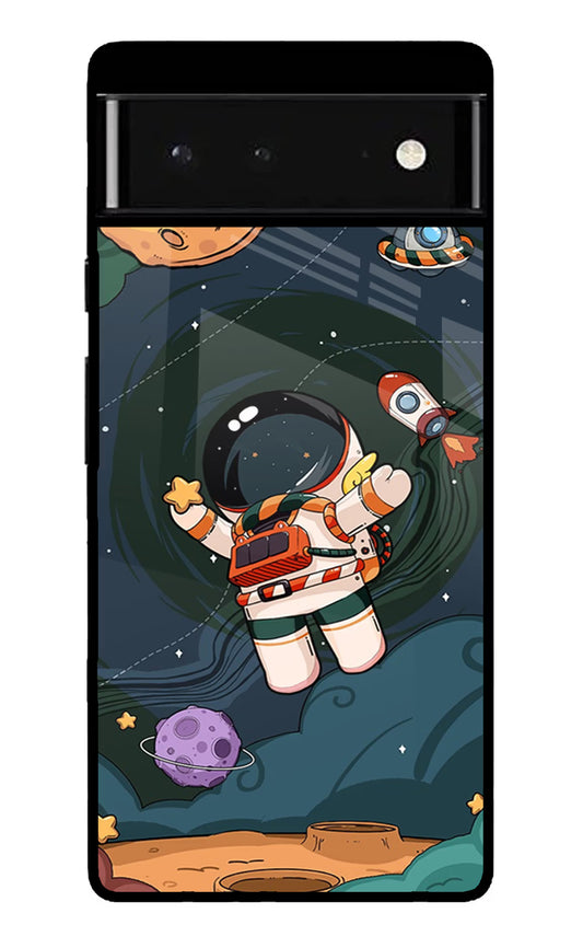 Cartoon Astronaut Google Pixel 6 Glass Case