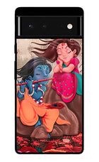 Radhe Krishna Google Pixel 6 Glass Case Back Cover by Casekaro