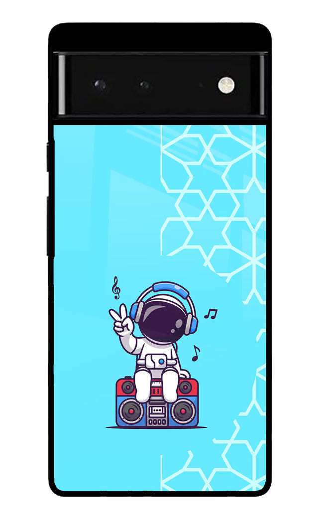Cute Astronaut Chilling Google Pixel 6 Glass Case