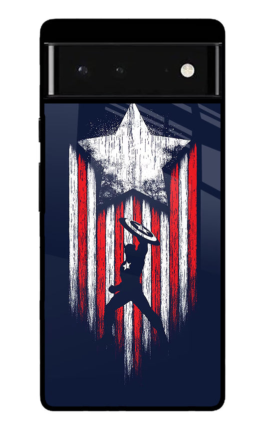 Captain America Marvel Art Google Pixel 6 Glass Case