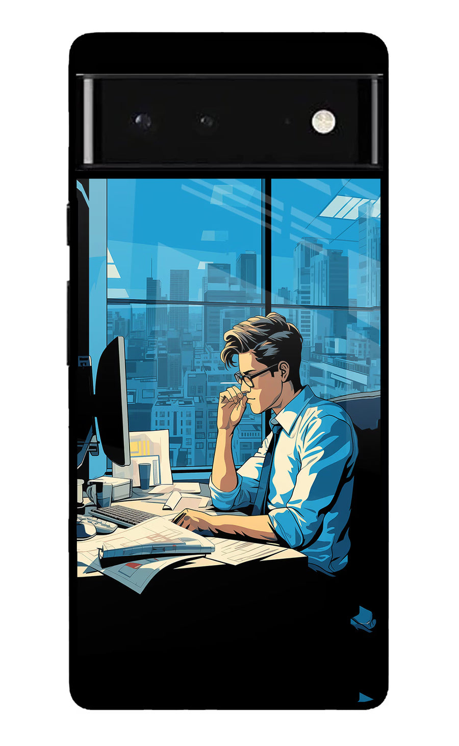 Focused Hustler (AI Generated) Google Pixel 6 Back Cover, Glass case