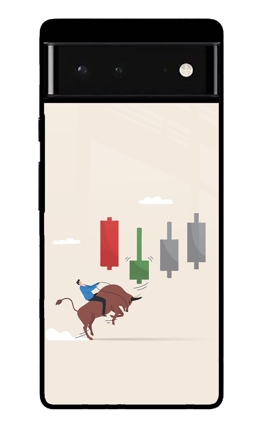Bull Trading Momentum Google Pixel 6 Back Cover, Glass case