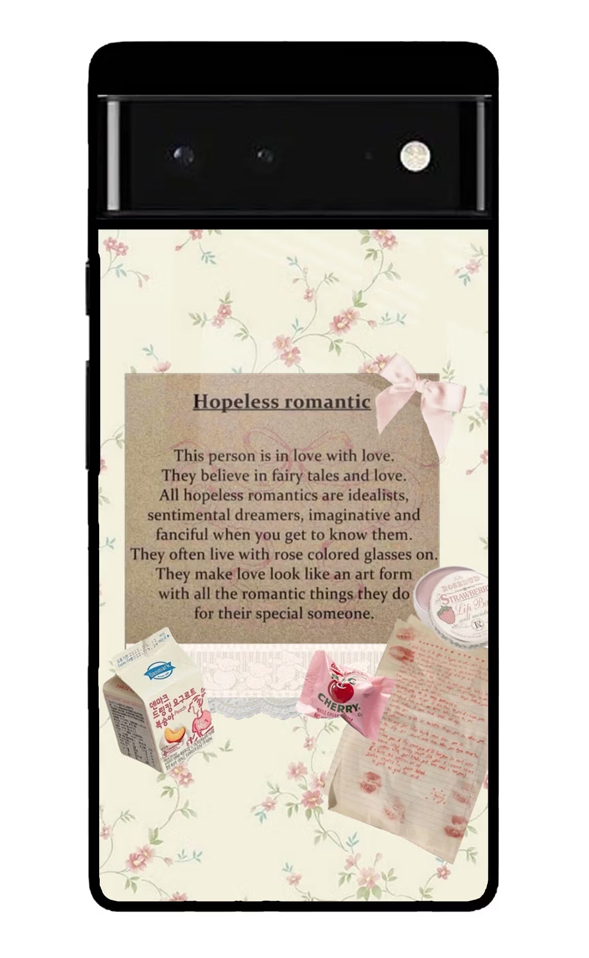 Hopeless Romantic Google Pixel 6 Glass Case Back Cover by Casekaro