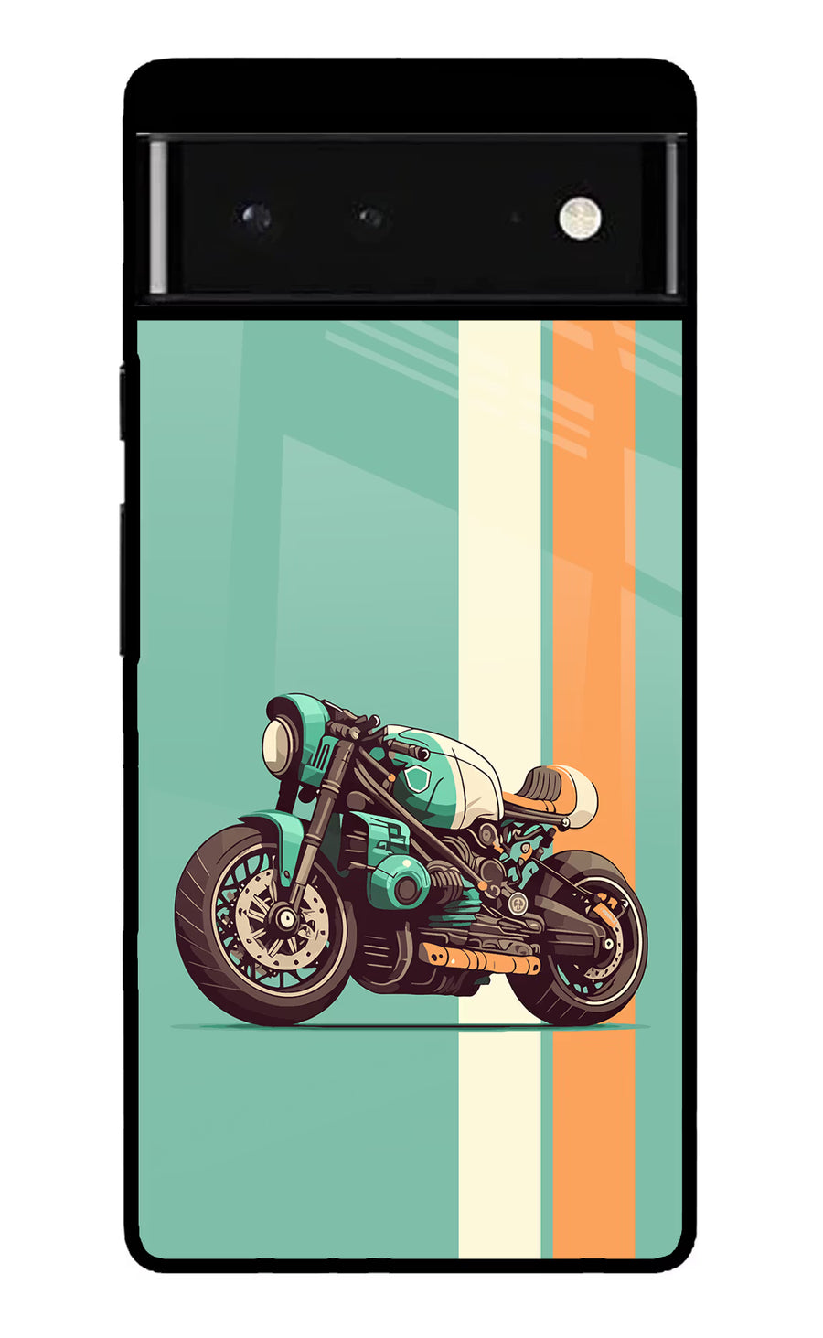 Striped Moto Drift Google Pixel 6 Back Cover, Glass case