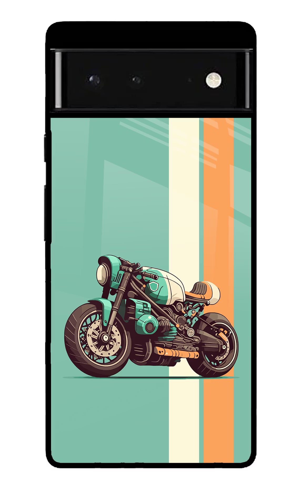 Striped Moto Drift Google Pixel 6 Glass Case