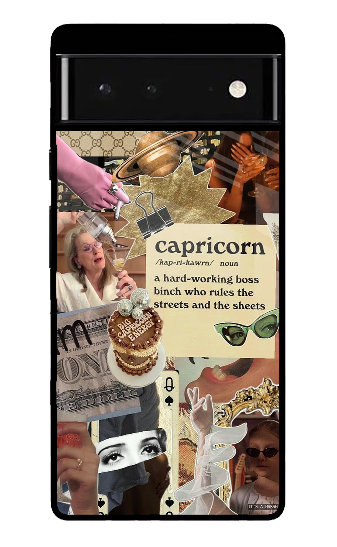 Capricorn Zodiac Google Pixel 6 Glass Case Back Cover by Casekaro