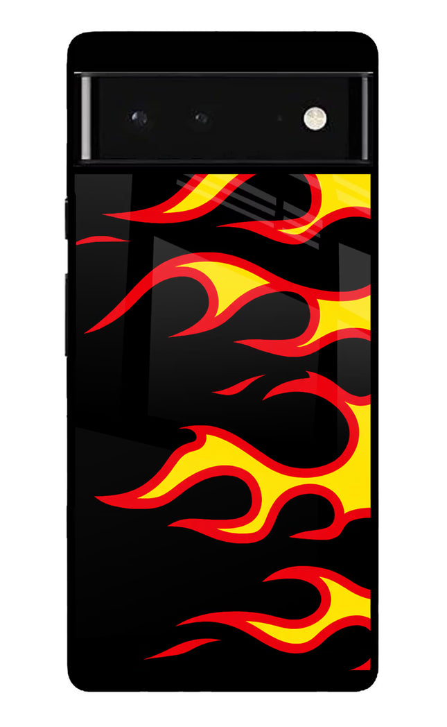 Side Sweep Flames Google Pixel 6 Glass Case