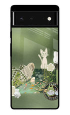 Aesthetic anime Google Pixel 6 Glass Case