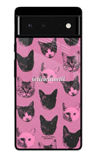 Pink Cats Google Pixel 6 Glass Case