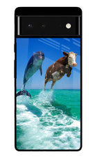 Dolphin vs Cow Google Pixel 6 Glass Case